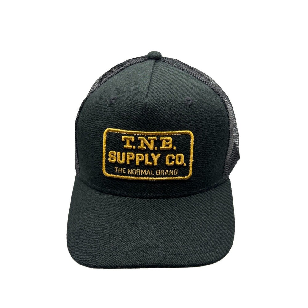 The Normal Brand Hat Black Gold TNB Supply Co Trucker Snapback Cap